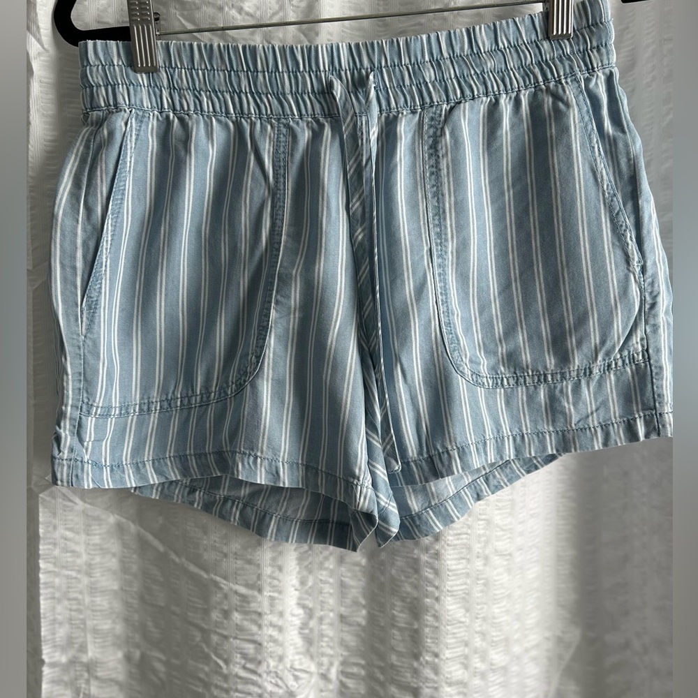 Women's Blue Striped Shorts